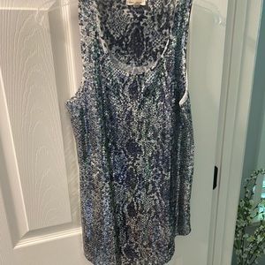 Snakeskin silver and grey sequin tank top racerback long